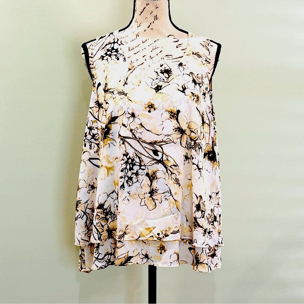 WHBM Sleeveless Asymmetrical Blouse